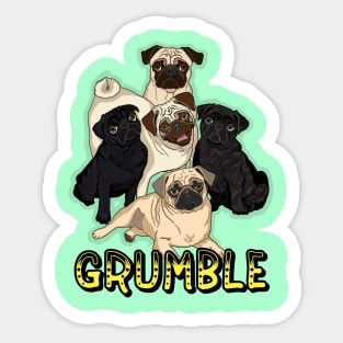 Pug Grumble Sticker